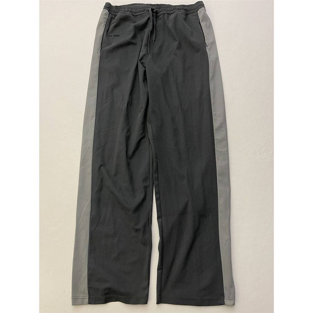 Ted Baker London XL Gray Side Stripe Light Woven‎ ZIp Pocket Drawstring Pants